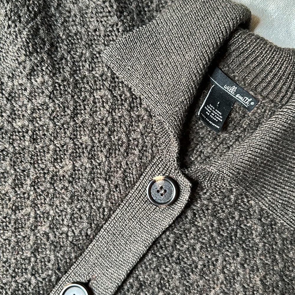 Willi Smith chunky knit sweater jacket size large